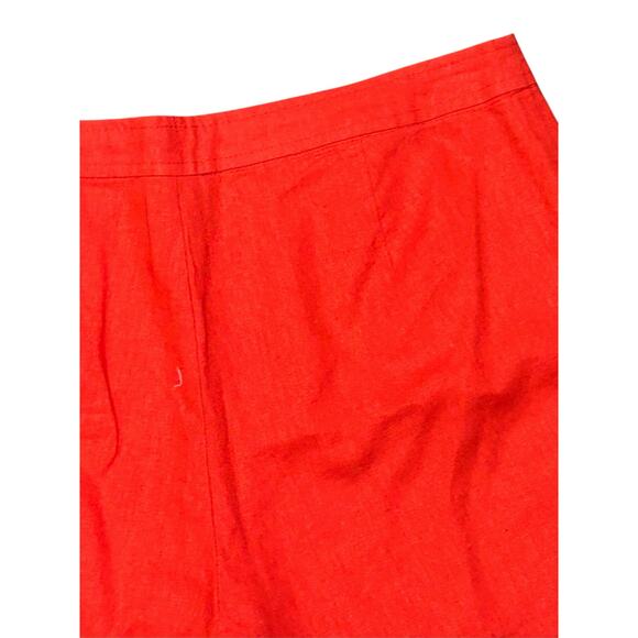 Cynthia Rowley Size 10 Red Linen Blend High-Waisted Sailor Shorts - Picture 3 of 7